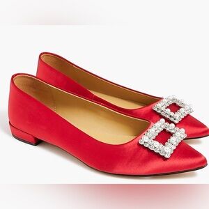 J. Crew Crystal-embellished pointed -toe flats